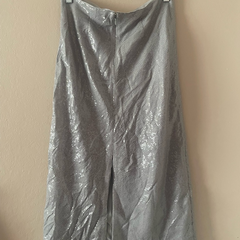 Madewell Silver Sequin Midi Pencil Skirt - Picture 3 of 5